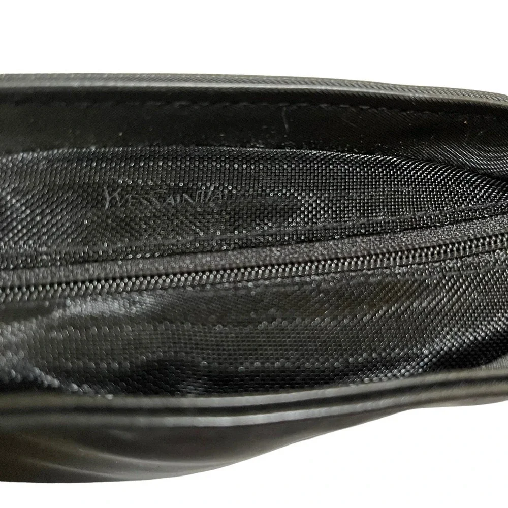 Yves Saint Laurent YSL Opium Black Zip Pouch Cosmetic Bag Clutch Purse